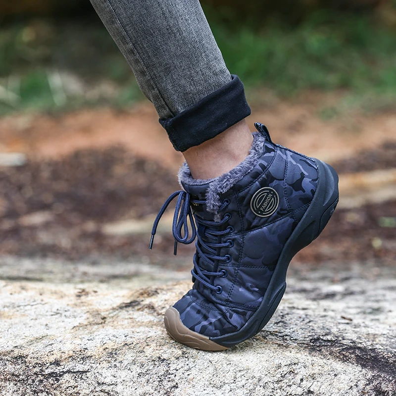 New Winter Warm Boots for Men Women Fashion Plush Snow Boots Outdoor Non Slip Camping Shoes Size 36-46 Zapatos Deportivos