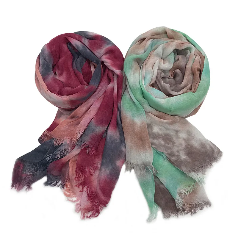 Женский шарф с бахромой большой размер