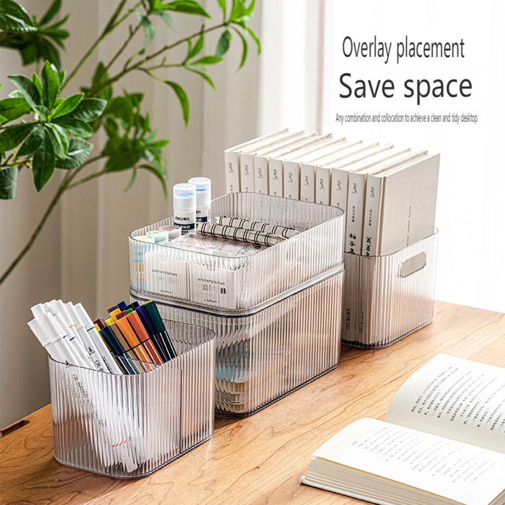Desktop Storage Box Dormitory Saving Space Student Makeup Snack Plastic Sorting Basket Household Book Sundry Toys Organizers | Дом и сад