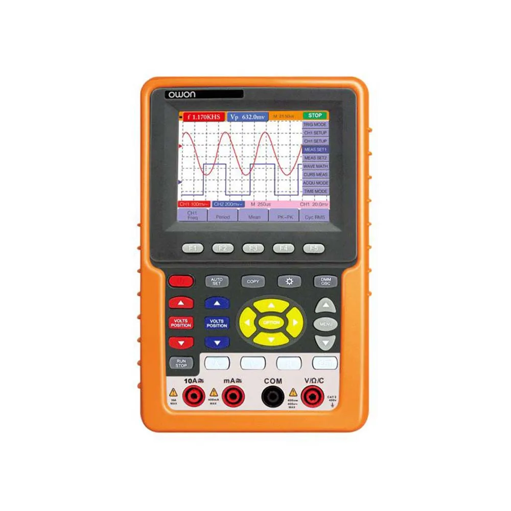 

HDS1022M-N Handheld Digital Oscilloscope 2-IN-1 Dual Channel Oscilloscope + 3 3/4 Digits Multimeter + FFT Spectrum Analyzer