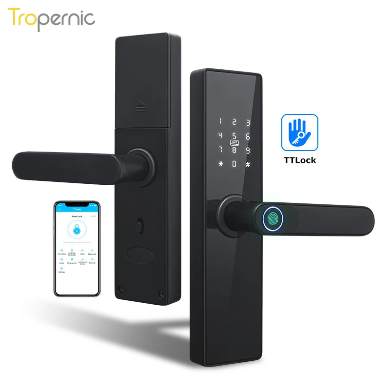 Дверной замок с идентификацией по отпечатку пальца Wi-Fi Bluetooth TT электронный
