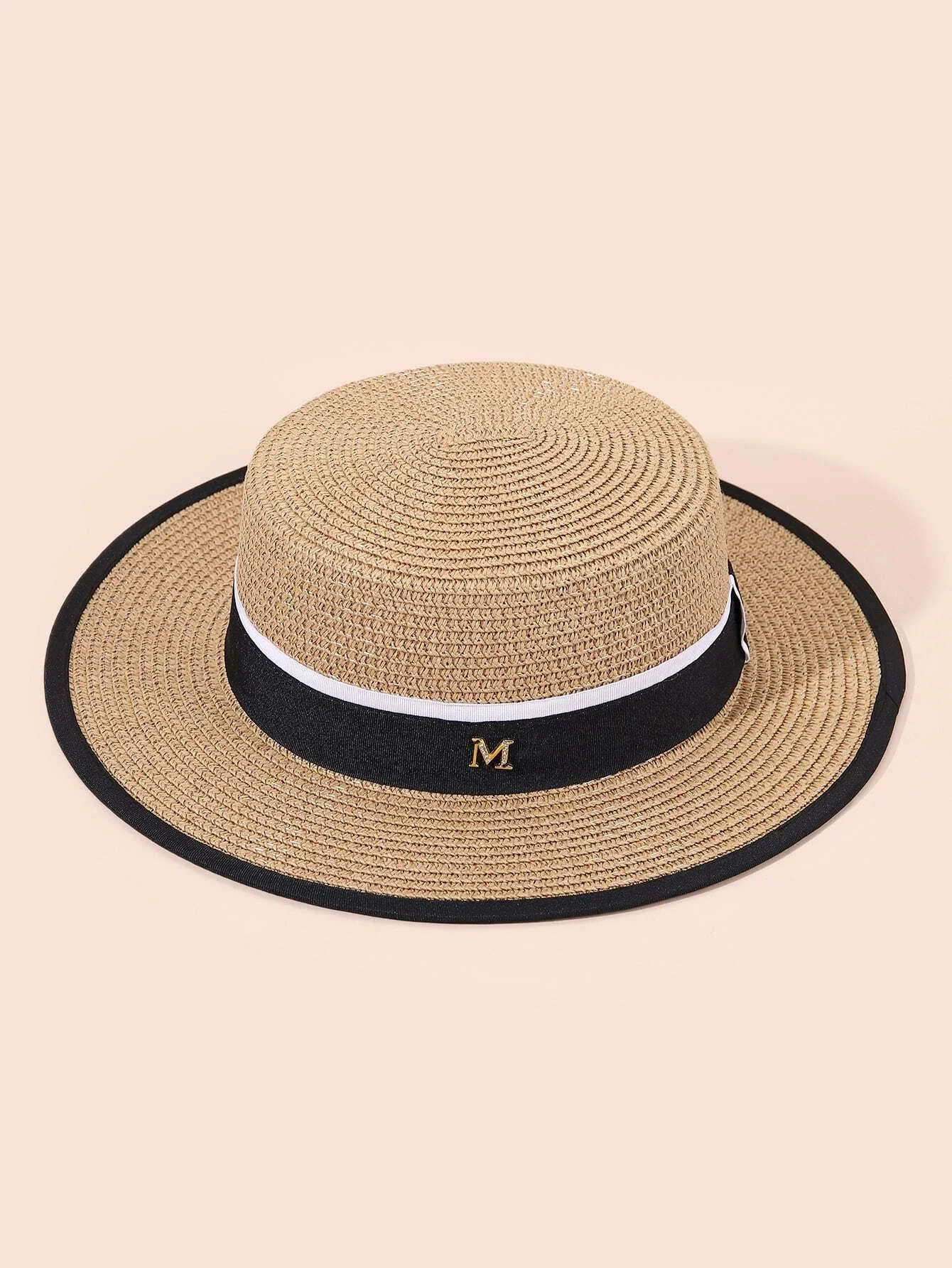 

Metal Letter Decor Straw Hat