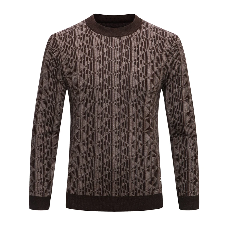 

Мужской шерстяной свитер с круглым вырезом, большого размера