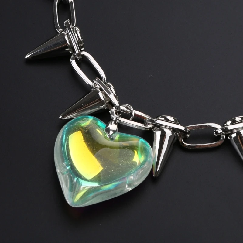 Женское простое колье с подвеской в ​​виде хрустального сердца ожерелье