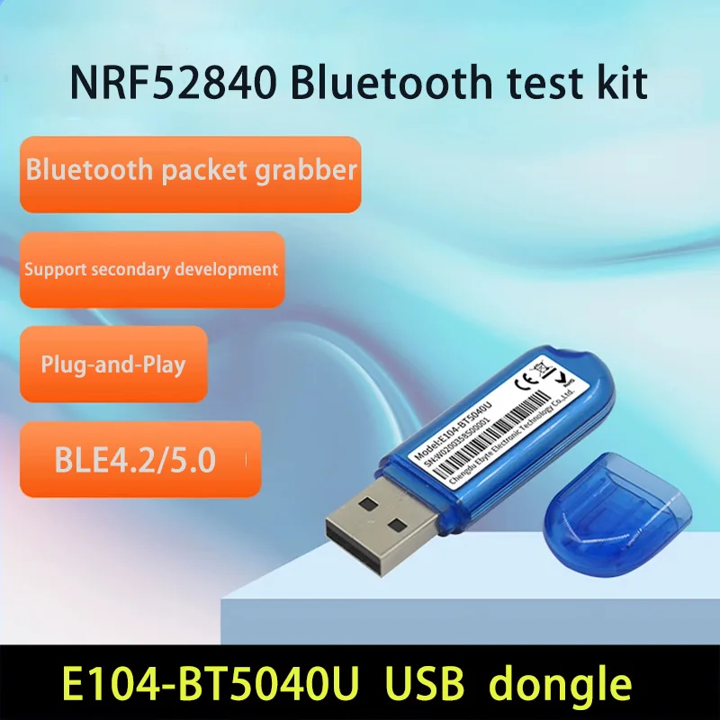 

NRF52840 bluetooth module E104-BT5040U 2.4GHz PCB BLE5.0 4.2USB dongle support secondary development of Bluetooth packet grabber