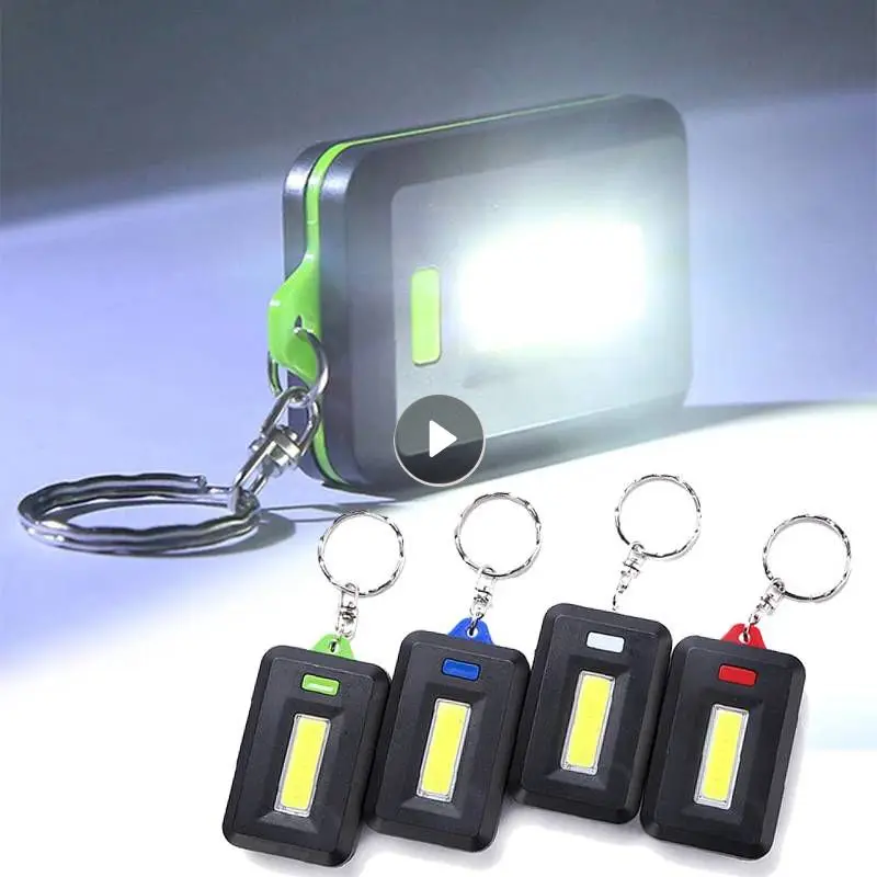 

1pc Mini LED Flashlight Portable COB Keychain Torch Emergency Camping Flash Light Mode Lamp 3 Modes Pocket Lantern Outdoor Tools