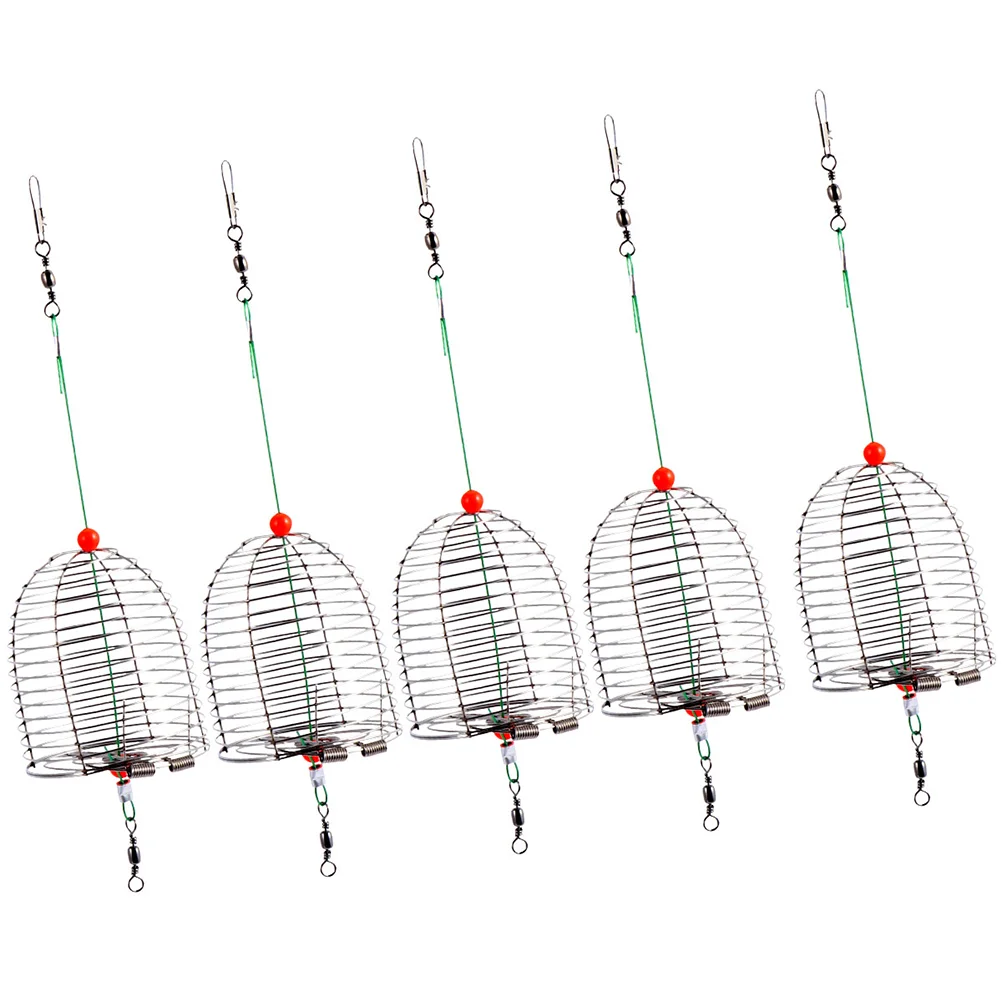 

5 шт. компактная металлическая рыболовная клетка, практичные рыболовные аксессуары для улицы