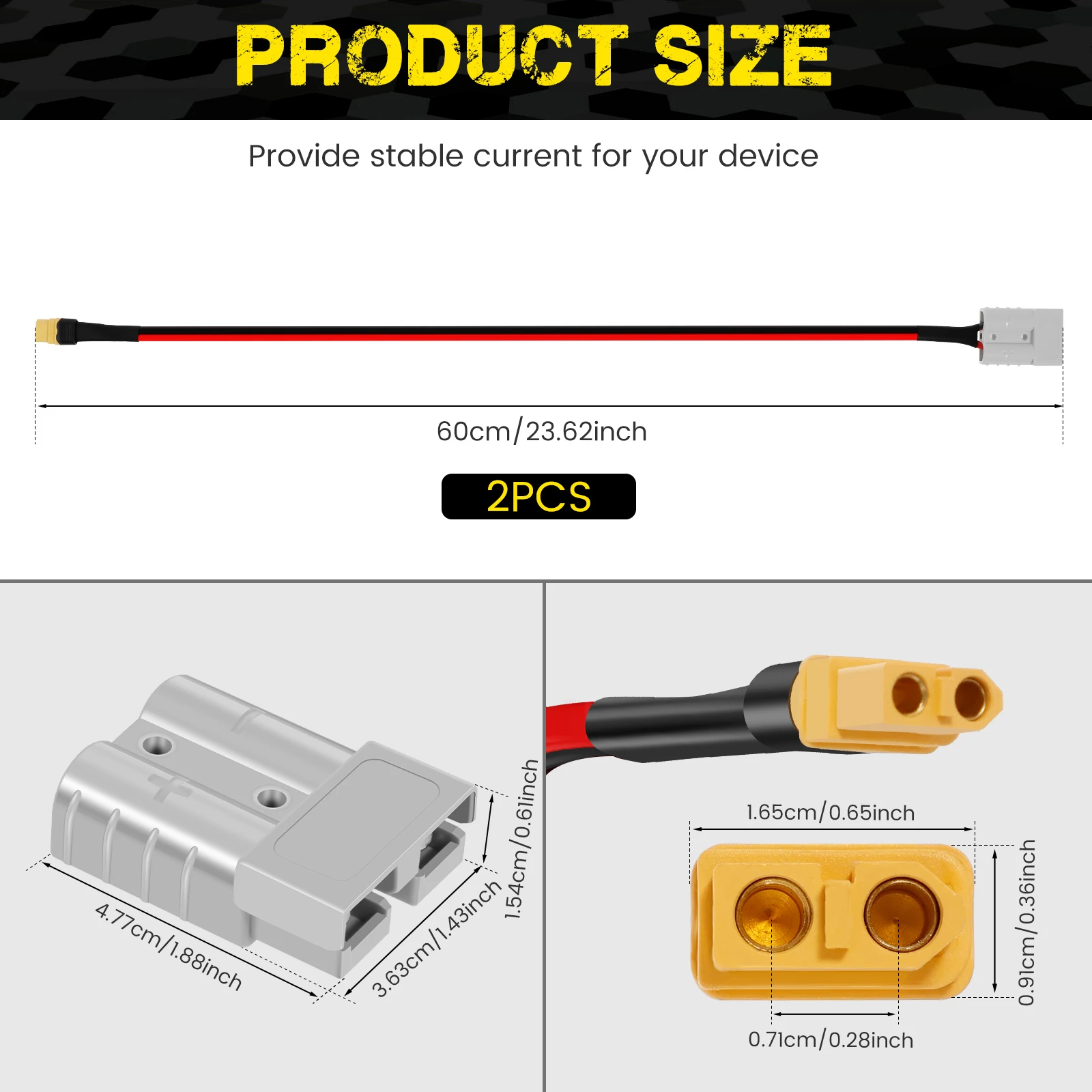 Соединительный кабель 2 фута XT60 мама на 50 А кабель-адаптер 10 Вт для