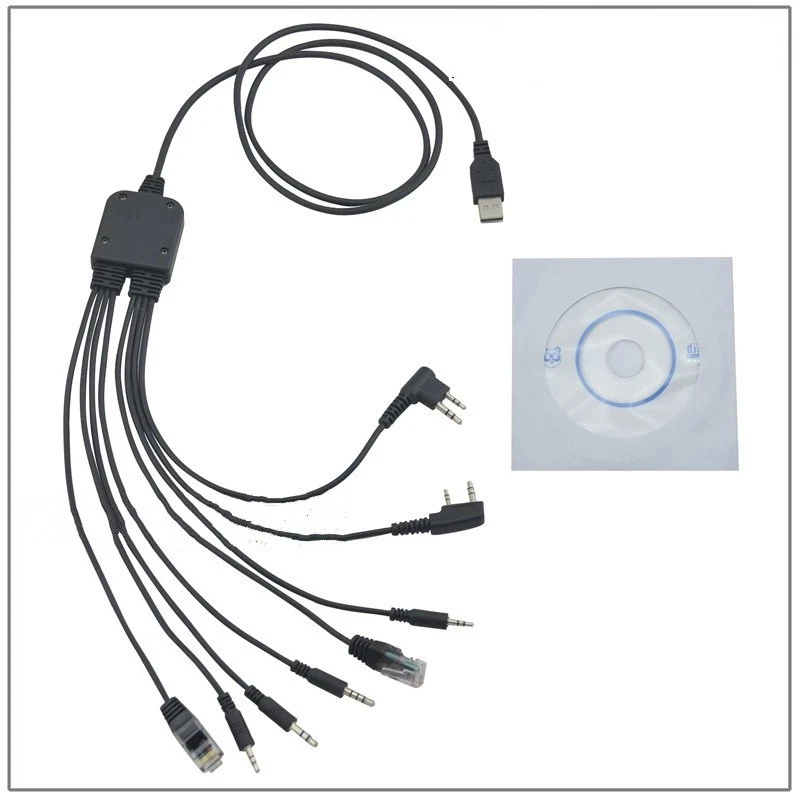 

Кабель для программирования Радио 8 в 1, USB-кабель для компьютера Kenwood Baofeng Motorola Yaesu для Icom Walkie Talkie, автомобильное радио