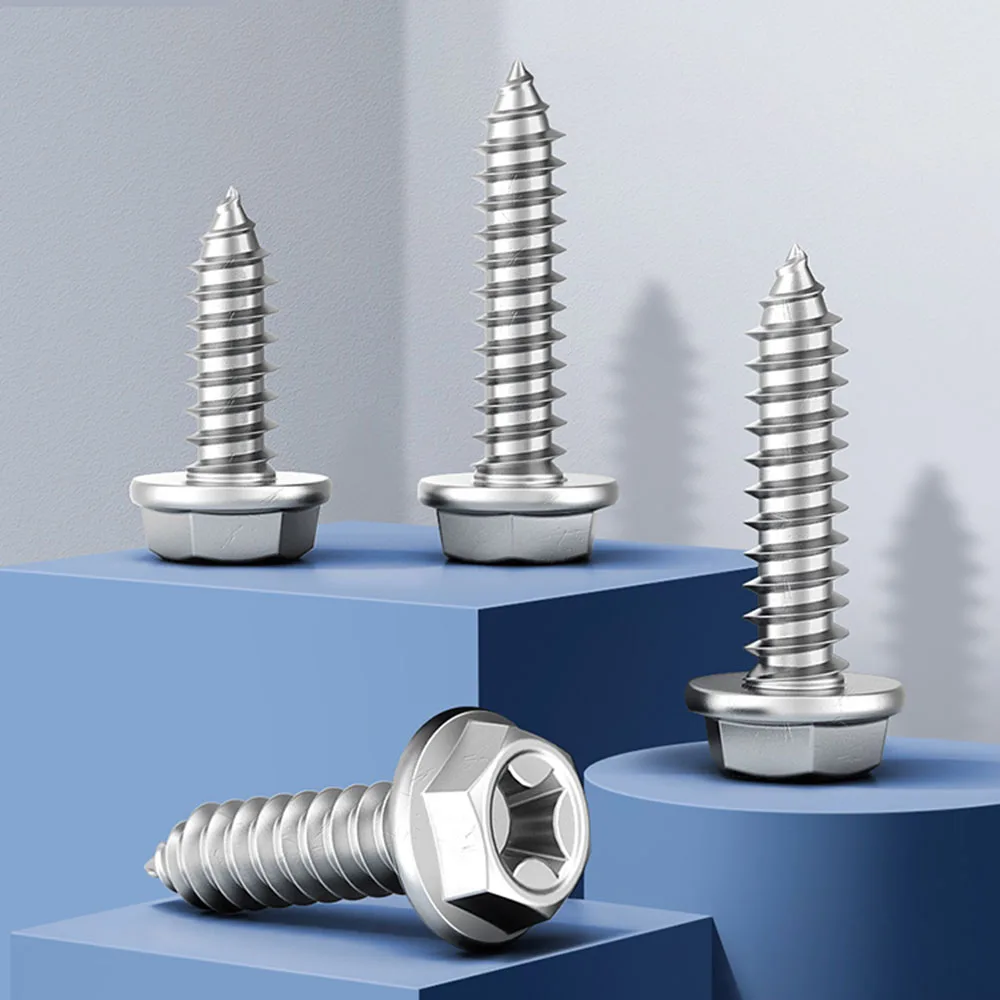 M3 M4 M5 M6 304 Stainless Steel Self-tapping Cross Flange Hexagon Socket Head Socket Head Cap Screw With Pad Wood Screws Parafus