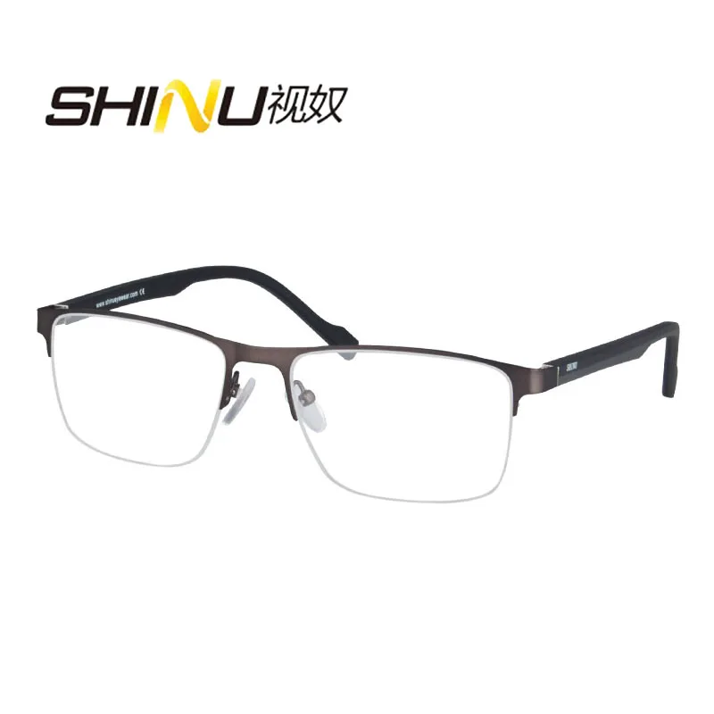 

Мужские очки SHINU с полуободковой оправой, линзы по рецепту, очки для чтения, очки для близорукости, компьютерные очки для мужчин