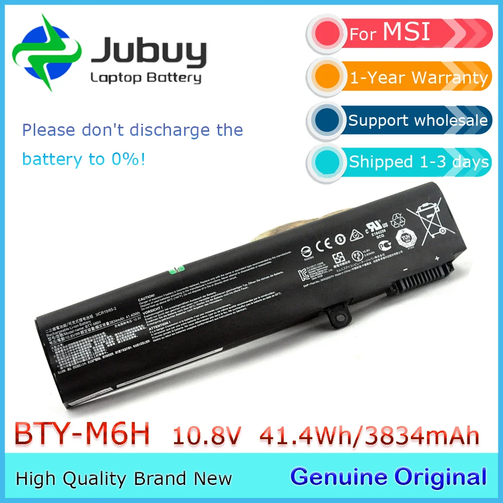 BTY-M6H 10 86 В 51 Втч оригинальный аккумулятор для ноутбука MSI GE62 GE72 GP62 GP72 GL62 GL72 PE60 PE70