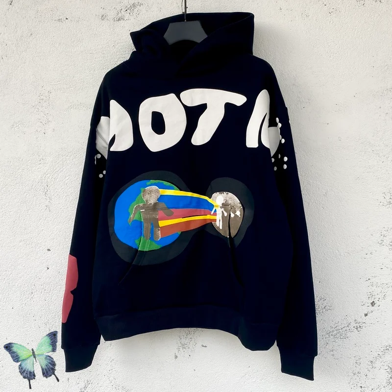 

American High Street CPFM Foam Letter Graffiti Hooded Casual Loose Men's Women's Hoodie Sweatshirt