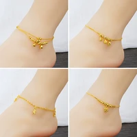 24k gold plated dainty ankle bracelets handmade cuban chain anklets personalized summer beach jewelry gifts for women teen girls