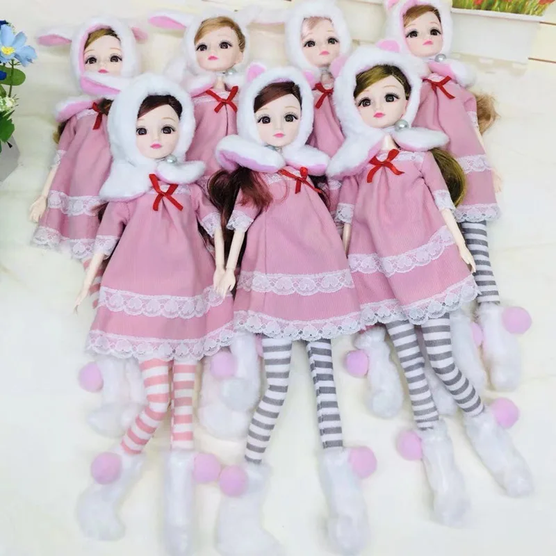 

Кукла Кролик 30 см полный комплект 1/6 BJD кукла с одеждой случайная Шляпа кошка/Кролик Девочка игровой домик наряд аксессуары игрушки