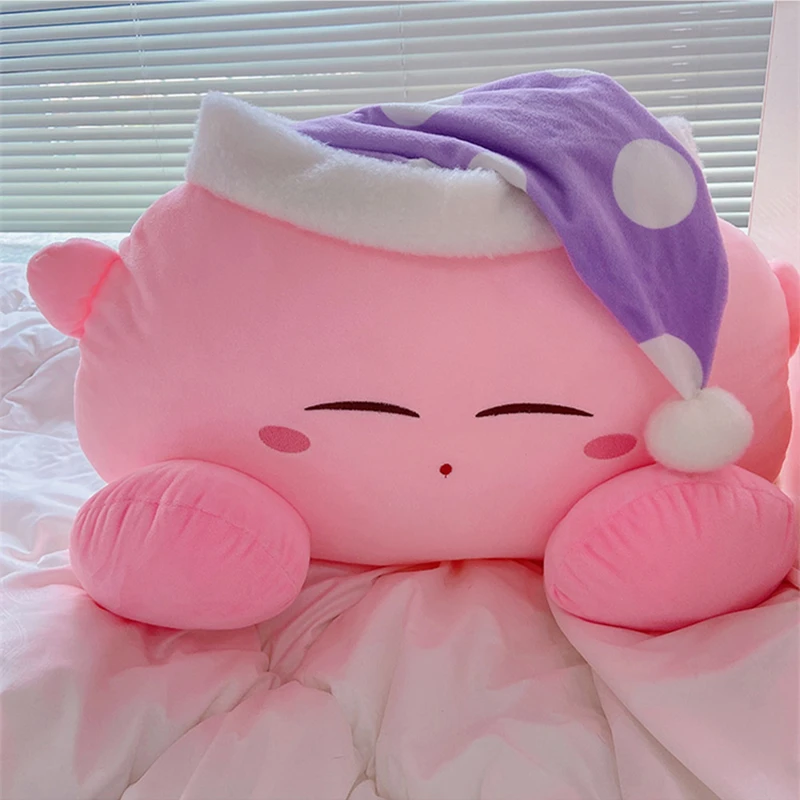 Anime Plush Toy Sleeping Kirbyed Plushies Stuffed Kirbyed doll With Nightcap Japanese Style Pillow Soft Gift For Child Girl Pink images - 6