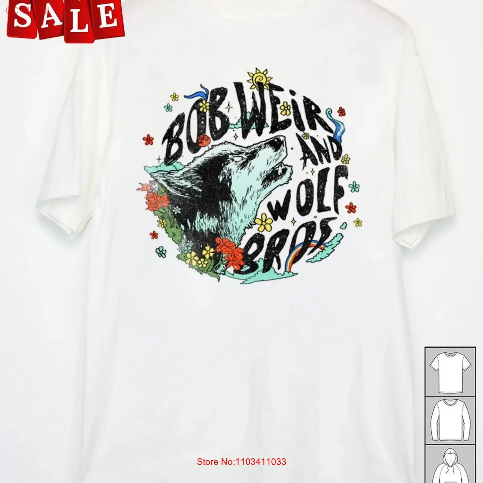Фото Футболка Hot Bob Weir Wolf Bros For Fans S 5XL NH149, винтажная, модная, повседневная, с легким стильным графическим принтом №1