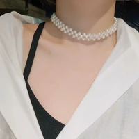 new fashion trend unique design retro elegant delicate three layer pearl clavicle necklace womens jewelry party gift wholesale
