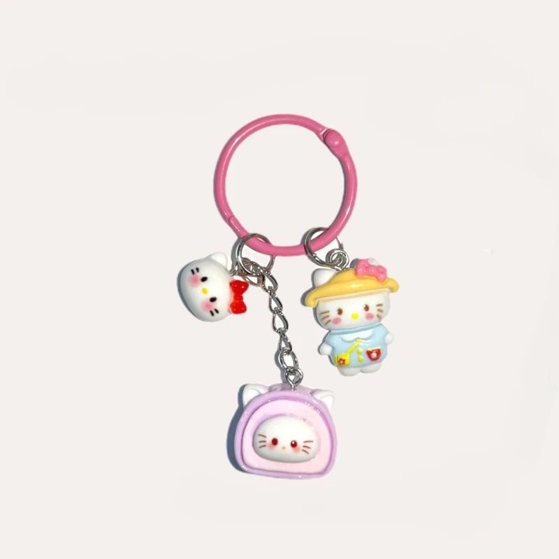 

Sanrio Kuromi Pachacco Cute Cartoon Key Chain with Card Ring Creative Personalized Gift Student Key Chain School Bag Pendant