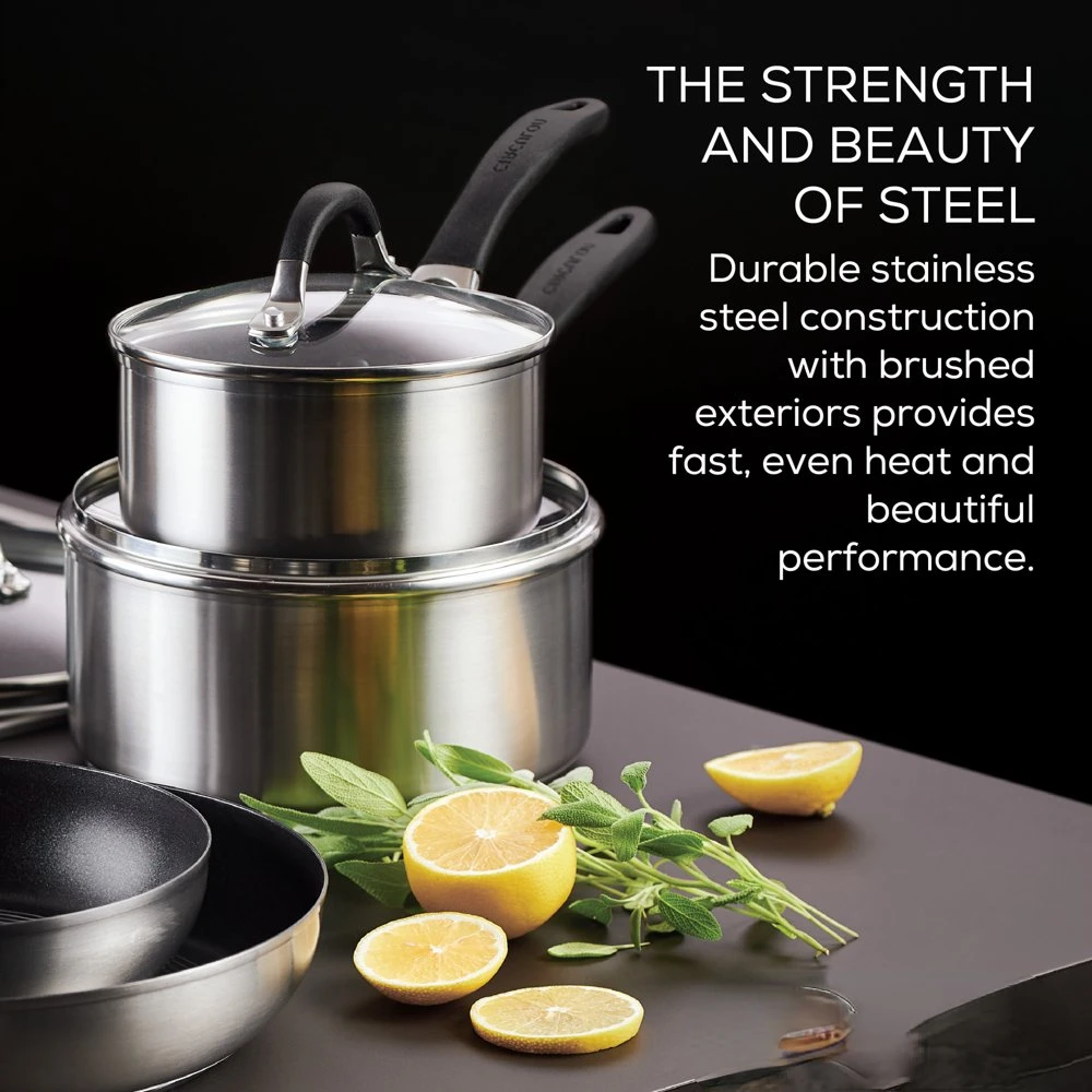 

Free shipping Stainless Steel Saucepan with Straining Lid, 3 Quart, Silver