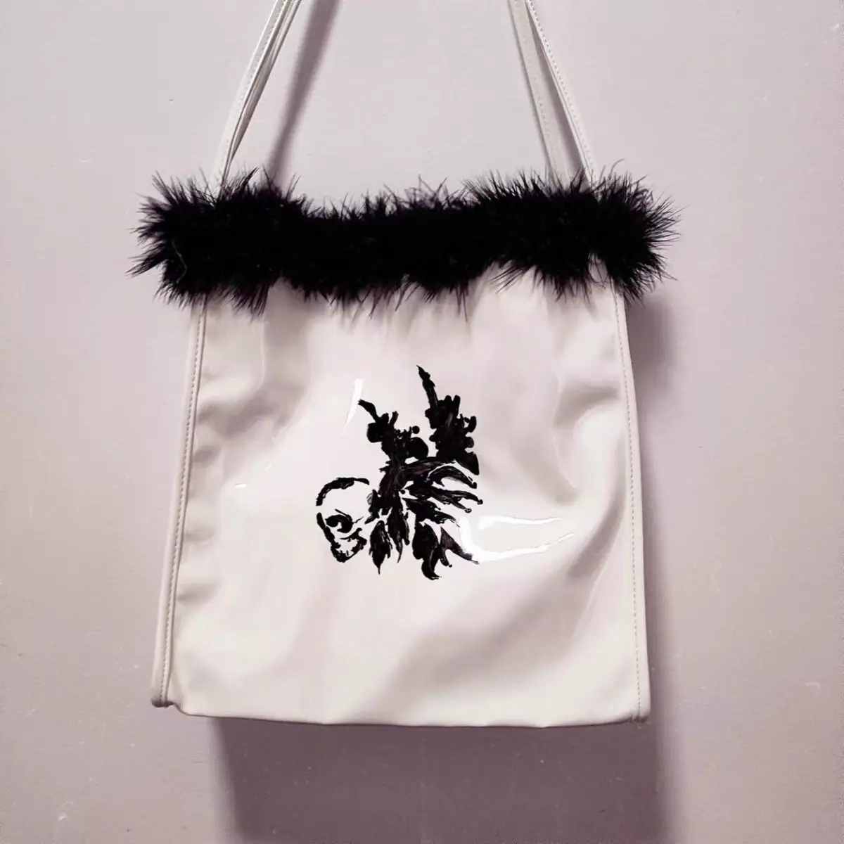 Меховые сумки JIAERDI в стиле Харадзюку Y2k женские High Street панк готика повседневная