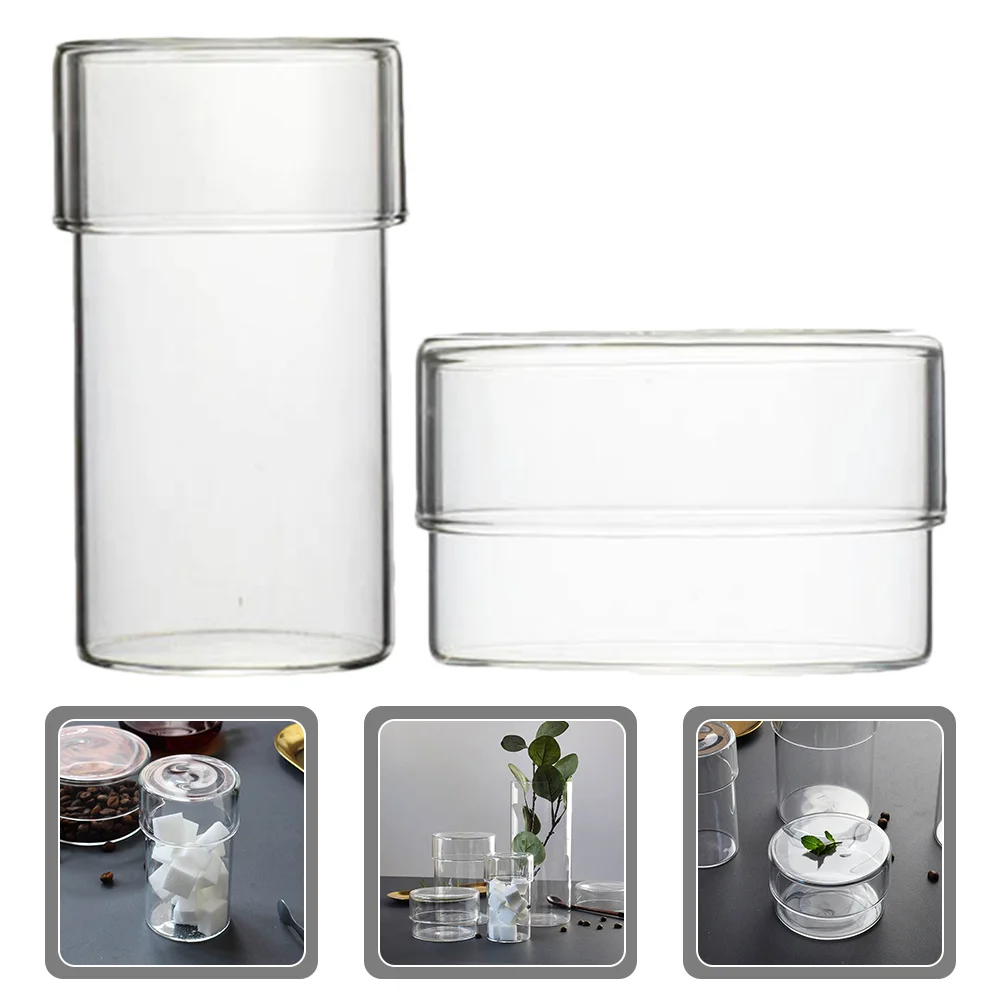 

Jar Glass Storage Canister Container Tea Coffee Bottle Jarsgrain Bottles Fruit Bean Kitchen Containers Snacks Candy Cotton Swab