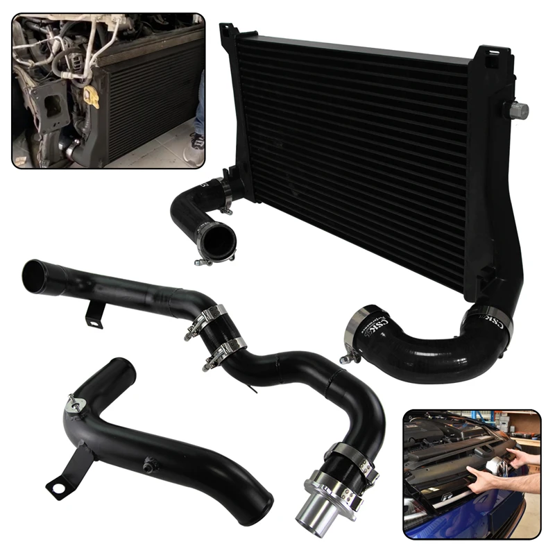 

Light Weight Tube & Fin Intercooler W/Charge Pipe Kit Fits for Audi A3 S3 VW Golf GTI R MK7 Seat Leon Skoda Octavia 1.8T 2.0T
