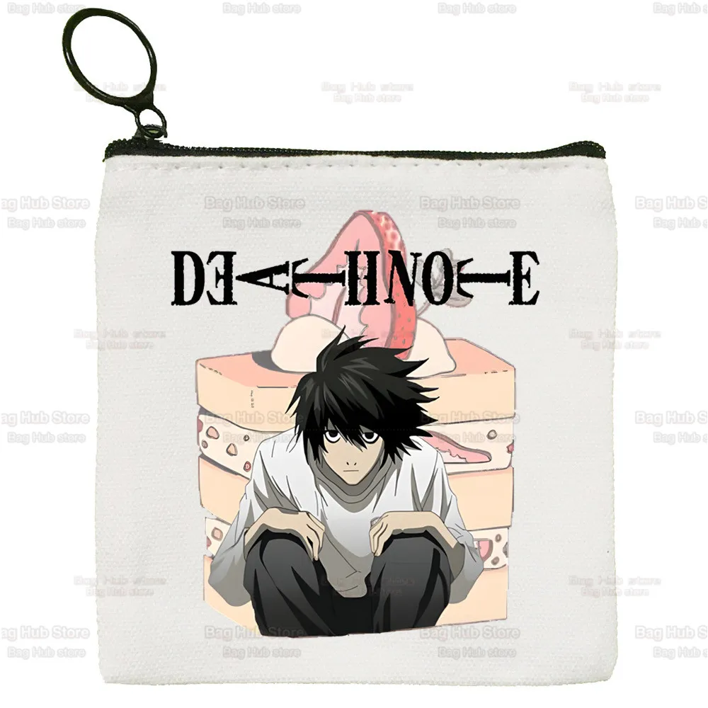 Death Note Canvas Coin Purse Anime L Ryuk Storage Pouch Canvas Bag New Ryuuku Animation Collectable Coin Bag Key Coin Purse