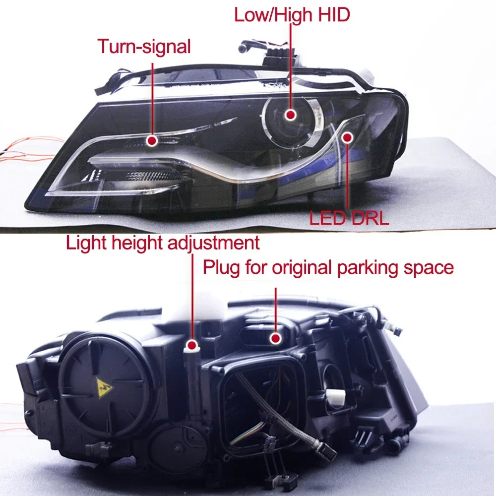 Стайлинг автомобиля фары для Audi A4 2009 10 11 12 B8 светодиодные проектор объектив DRL