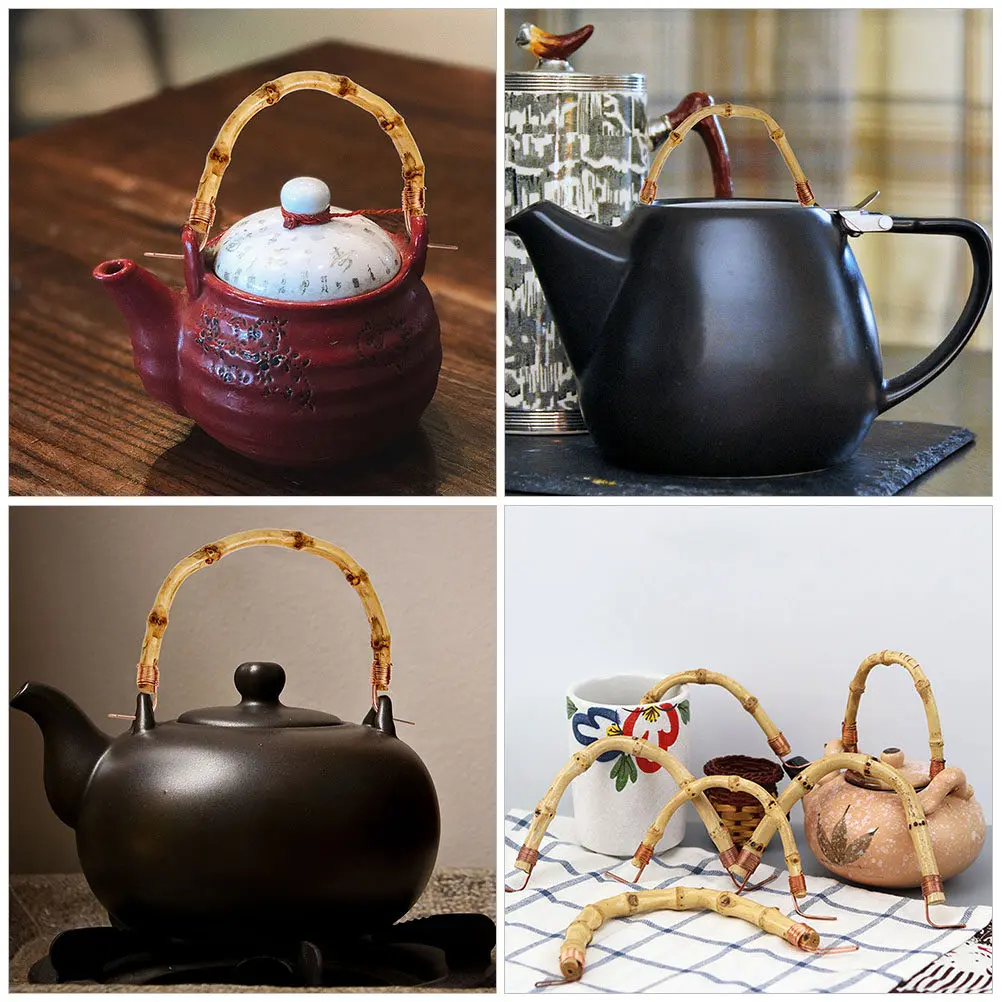 Фото 4 шт. бамбуковых ручек для чайника, сменные ручки для чайника из ротанга, аксессуар №4