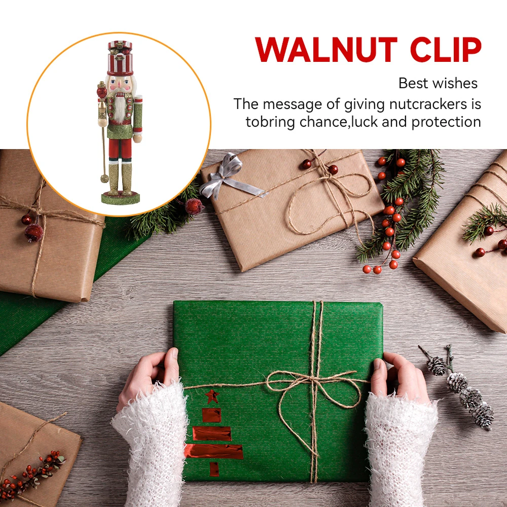 38 см Рождественский Щелкунчик кукла-солдат настольное украшение деревянная