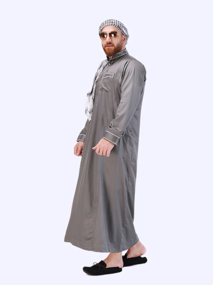 

Eid Muslim Jubba Thobe Men Ramadan Embroidery Long Robe Kaftan Kimono Saudi Musulman Abaya Dubai Arab Turkey Islamic Clothing