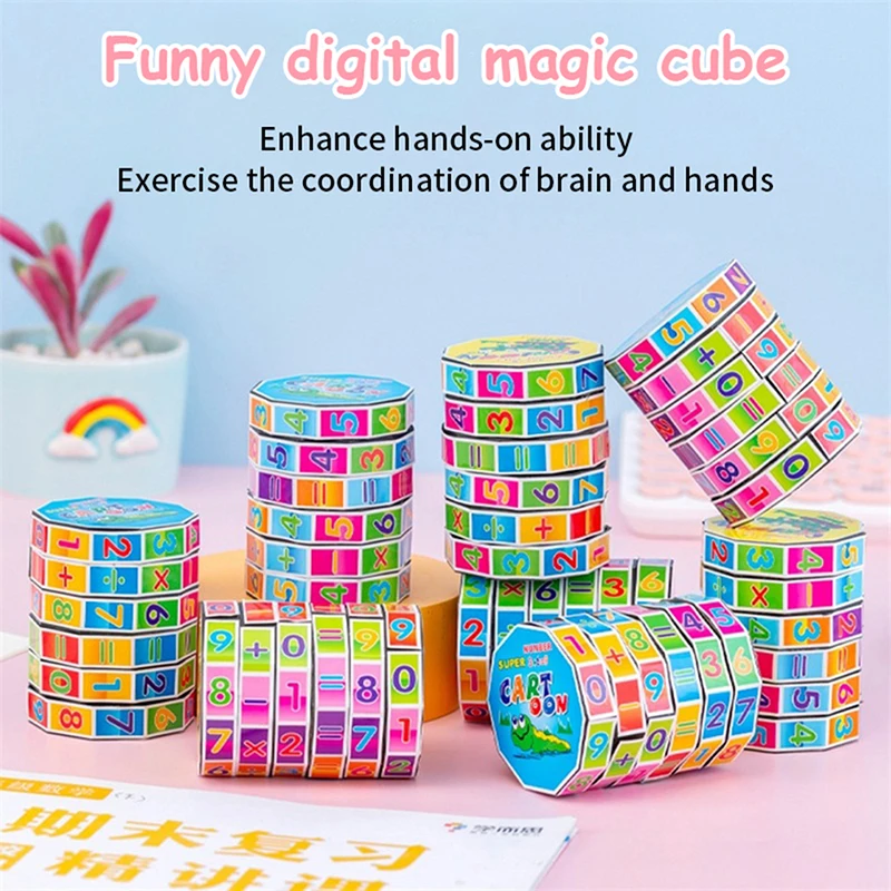

1PC Digital Magic Cube Math Rubiks Toy Add Subtract Multiply Divide Arithmetic Teaching Aids Cube Children Educational Early Toy