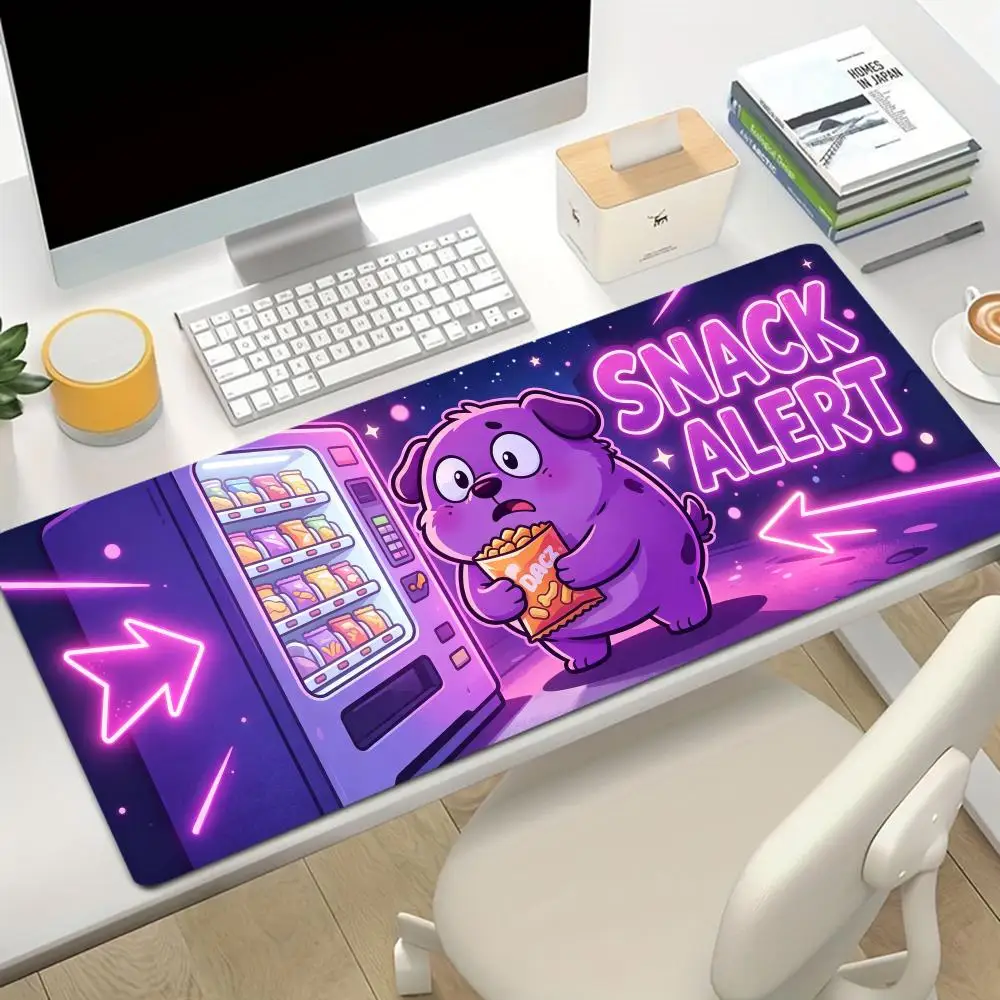 Фото Игровой коврик для мыши Pixel Purple Dog Neon Snack Design, из натурального каучука, нескользящий, большого размера, для ноутбука, настольного компьютера, спальни, игр и работы. №2
