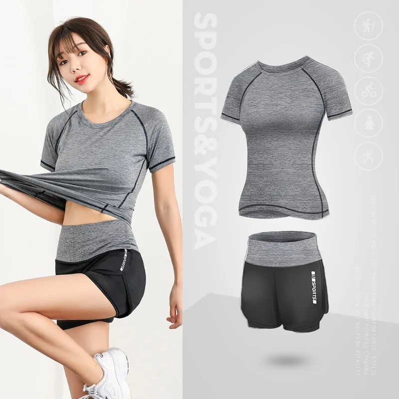 Summer five-piece new breathable high waist slimming running sports suit women's yoga wear women