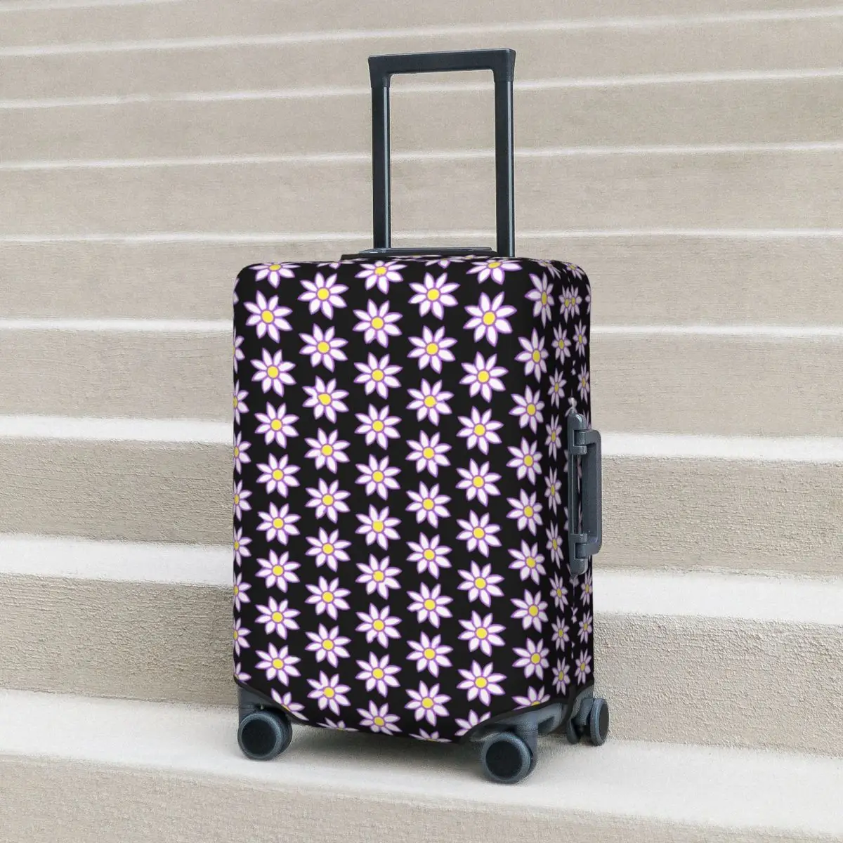 

Pink Ditsy Floral Suitcase Cover Flowers Print Travel Vacation Practical Luggage Case Protection