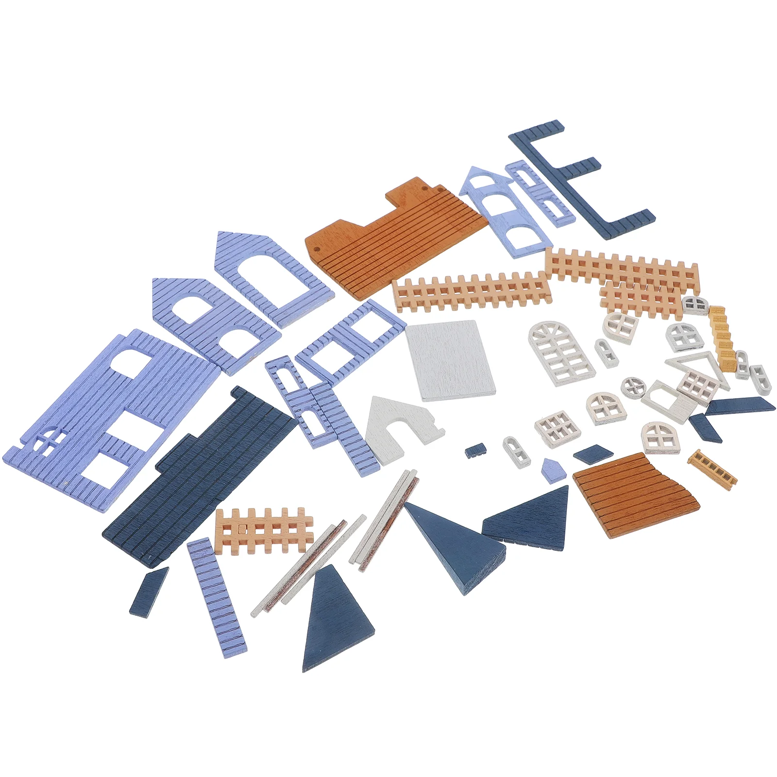 

Unfinished Mini Villas Ornament Wooden DIY Scene Layout Villas Ornament