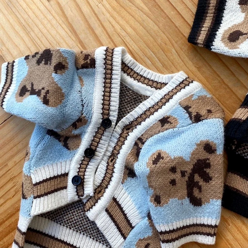

Шерстяной кардиган для маленьких домашних питомцев с милым рисунком зимний осенний кардиган одежда среднего размера для щенков Мопсов свитер для котят мультяшный вязаный теплый чихуахуа