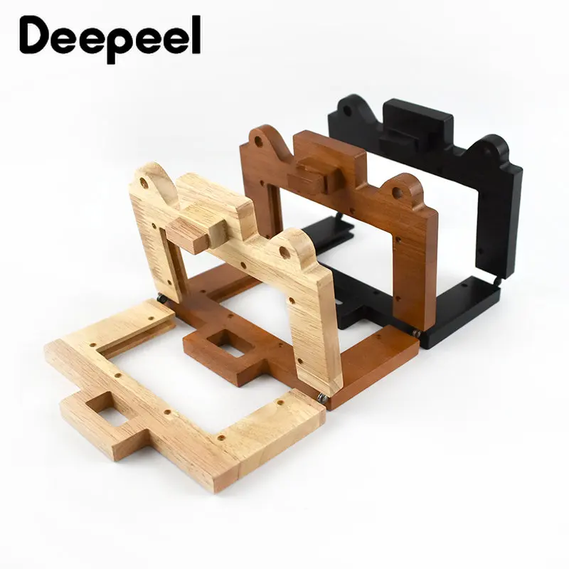 1Pc Deepeel 16cm Handmade Sewing Brackets Wood Bag Closure Purse Frames Retro Square Wooden Kiss Clasp Handles for Making Bags