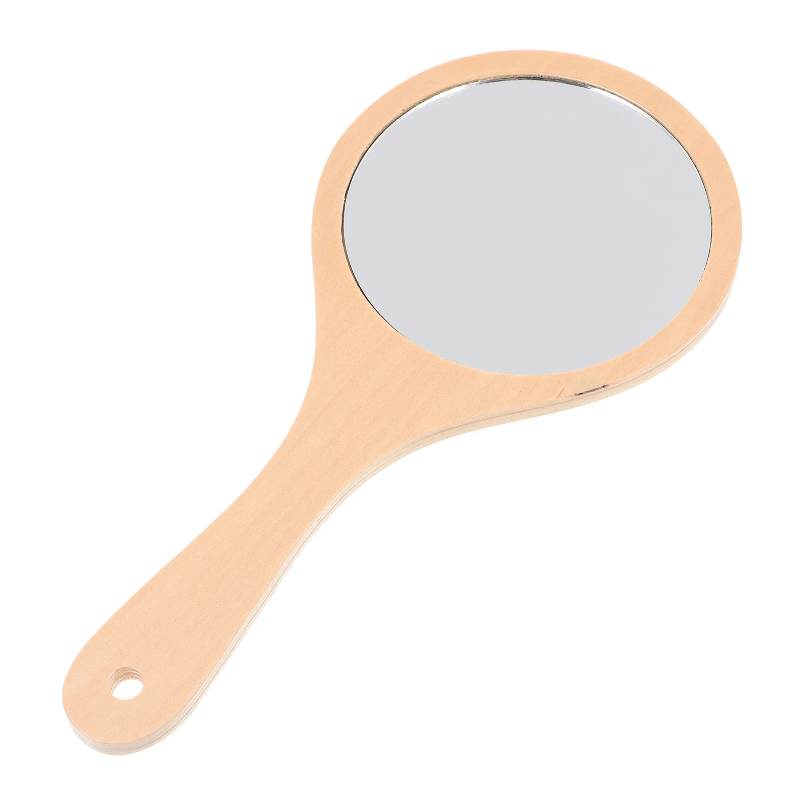 

Mirror Hand Makeup Wooden Round Vanity Cosmetic Portable Handle Mini Salon Small Travel Dental Barber Hairdressers Shaving Table