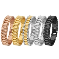 pw3 stainless steel bracelets for men blank color punk curb cuban link chain bracelets
