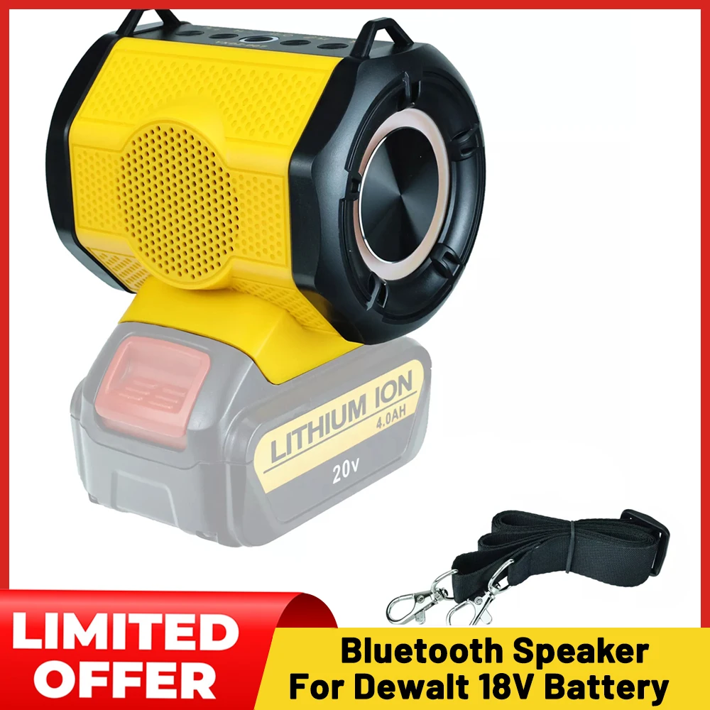 Портативный Bluetooth-динамик для Dewalt 18 в 20 Аккумуляторный проигрыватель