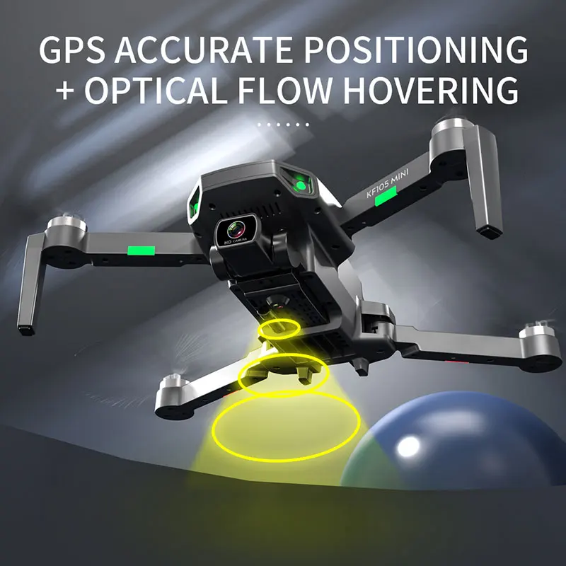 Фото KF105 Профессиональный GPS Дрон 4K HD Камера Автоматическое визуальное предотвращение препятствий Бесщеточный складной квадрокоптер RC Дрон VS KF102 MAX №4