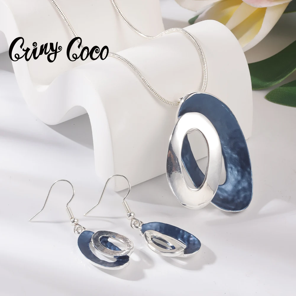 

Cring Coco Fashion Zinc Alloy Enamel Necklace 2022 Female Trend Geometric Necklaces For Women Jewelry Women's Party Accessory
