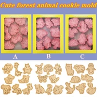 cute forest animal cookie cutter biscuit fondant mold elephant tiger squirrel cookie baking mold 3d plastic press biscuit mold%c2%a0