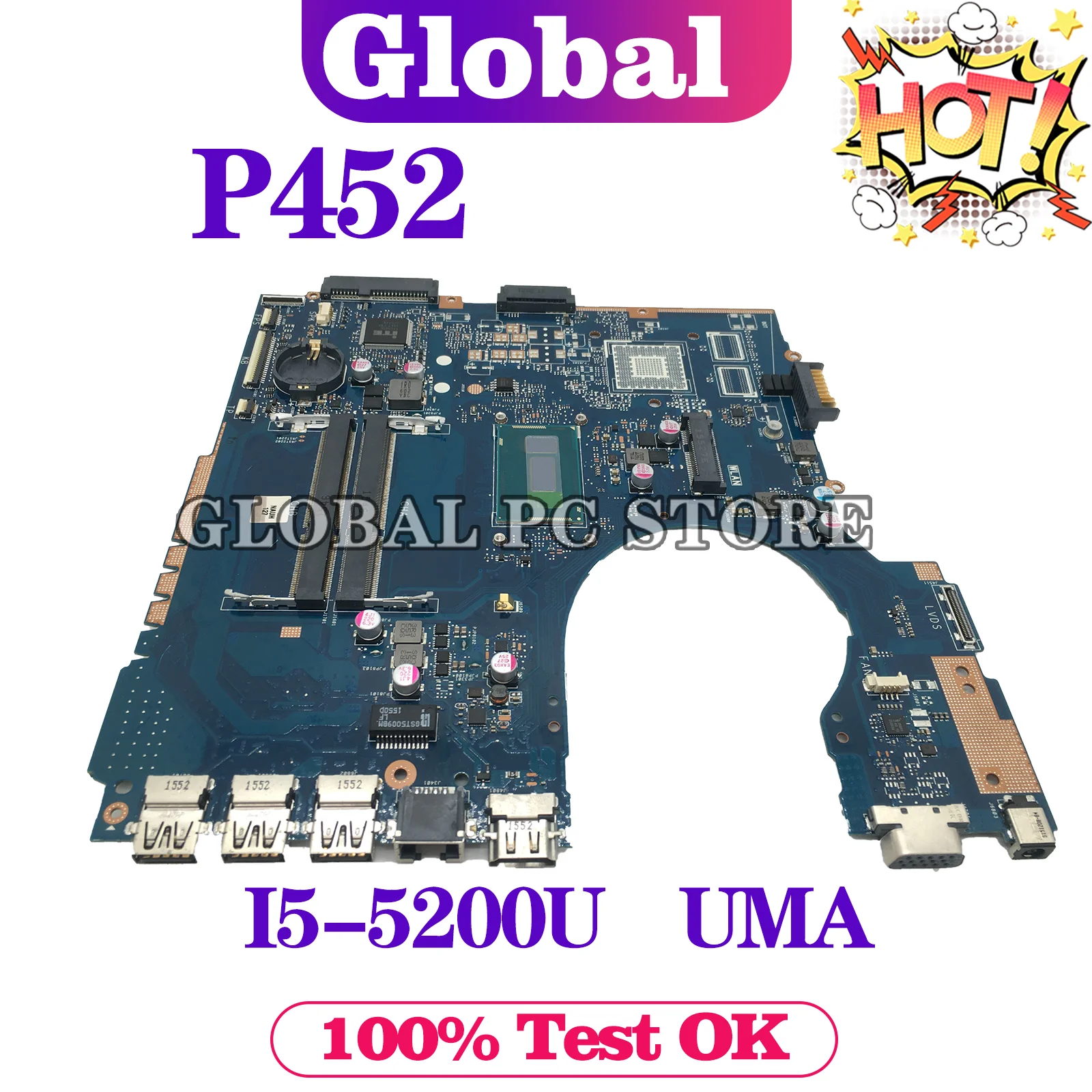 

Материнская плата KEFU P452 для ноутбука ASUS P452L, P452LJ, P452LA