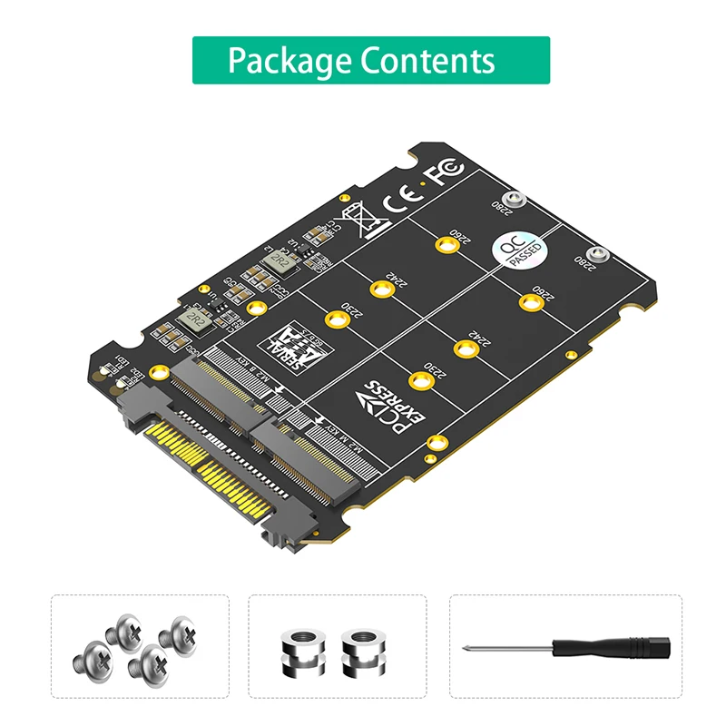 НОВЫЙ конвертер M.2 в U.2 2 1 NVMe M-Key/M.2 SATA B-Key на U2 SFF-8639 Поддержка адаптера Riser Board 2230 2242