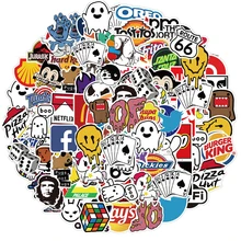 100PCS Cool Brand Logo Stickers Rock Band Skateboard Suitcase Laptop Bike Guitar Phone Waterproof Graffiti Sticker Decal Kid Toy
