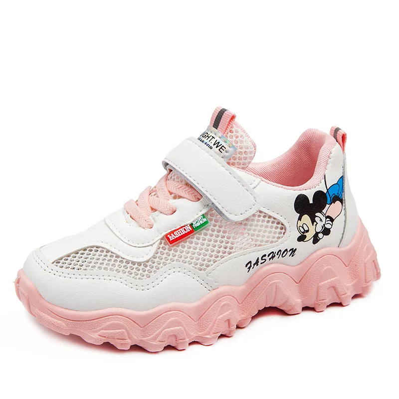 

Disney cartoon Mickey Boys Shoes Soft Sole Sneakers Children's Spring and Autumn New Girls Shoes Mesh Breathable sneaker