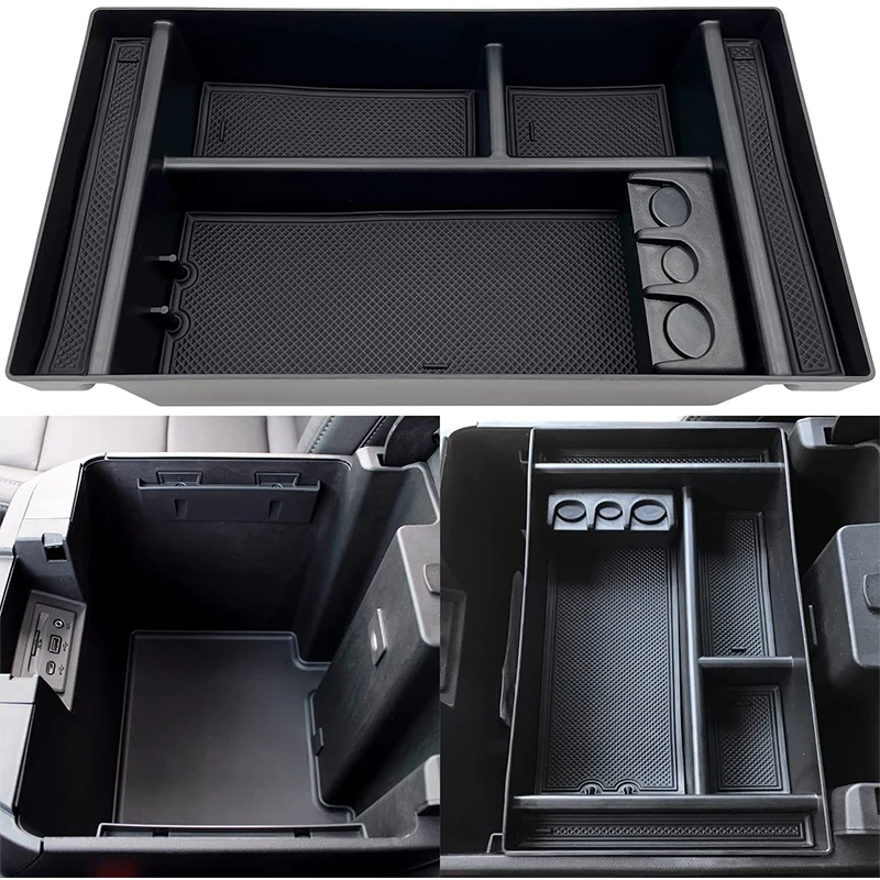Car Armrest Storage Box Center Console Organizer For Chevy Silverado 1500/GMC Seirra 2500/3500HD 2019-2022 Interior Accessory